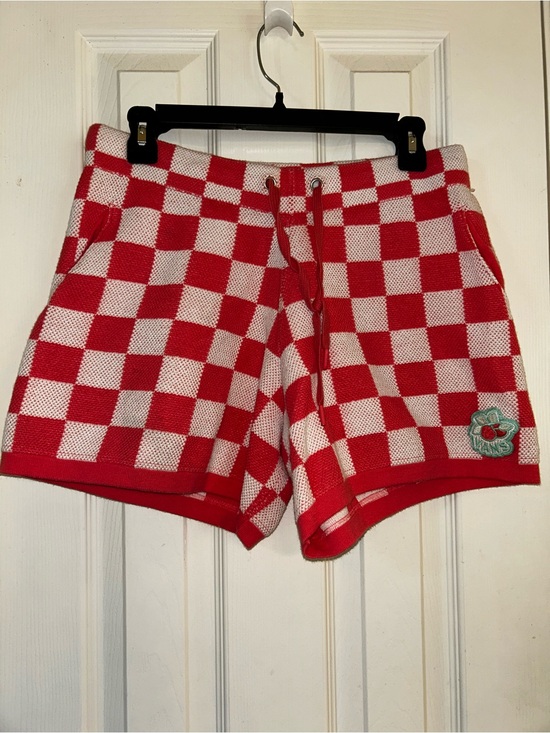 Vans Pants - NWOT Vans Ladies Large Red and White Checkerboard Casual Shorts